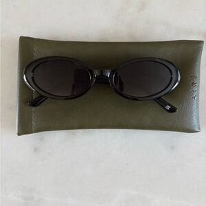 Black Sunglasses with Olive Case